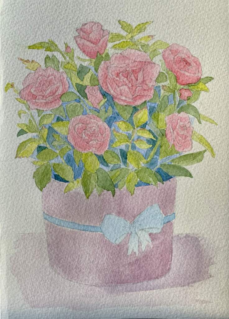 Rose-pot-watercolor